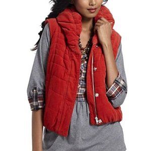 Anthropologie Red Corduroy Vest